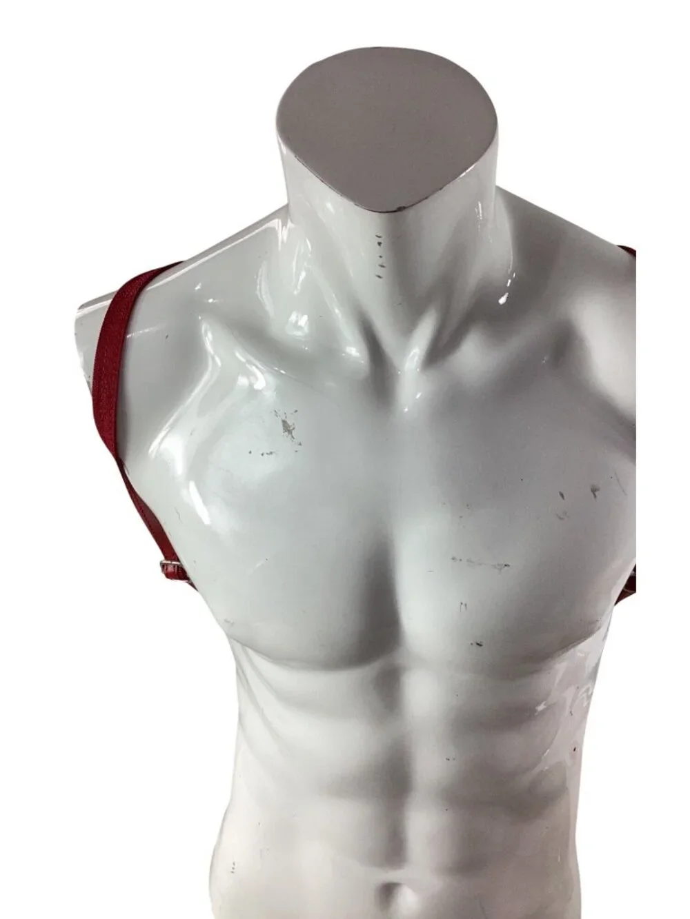 Italian Leather Red Triangular Backpack Purse*Adj Straps*Zip & Magnetic Closure